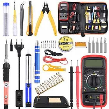 ETEPON Soldador Estaño 30 Piezas, Kit de Soldadura Completo para Trabajos de Soldadura, Eléctrico, Joyería ET007