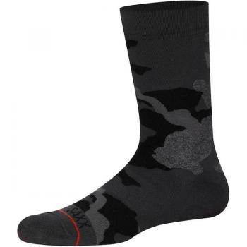 Saxx Calcetines Whole Package para hombre, color gris oscuro, negro y rojo, talla M