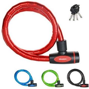 Candado de Cable Antirrobo Master Lock 8228 - 1m x 18mm, Llave, Colores Aleatorios