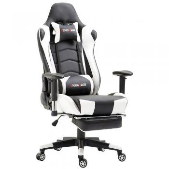 Storm Racer de Ordenador Racing para Gamers, Cuero Sintético PU, Respaldo Alto, Cojín Lumbar, Reposabrazos, Reposacabezas, Asiento y Respaldo Acolchados, Diseño Ergonómico, Altura Ajustable