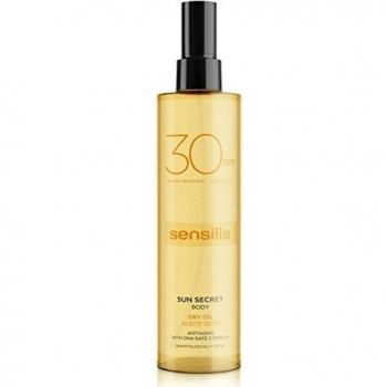 Sensilis Sun Secret - Aceite Seco con SPF30, Protector Solar Corporal y Potenciador del Bronceado - 200 ml