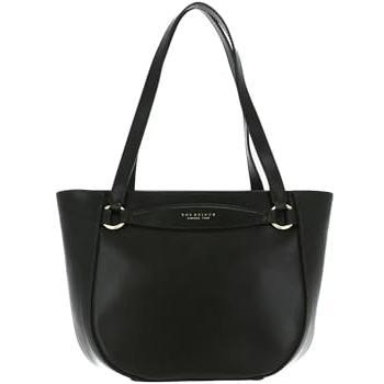 The Bridge Bettina Adjustable Black Leather Shoulder Bag