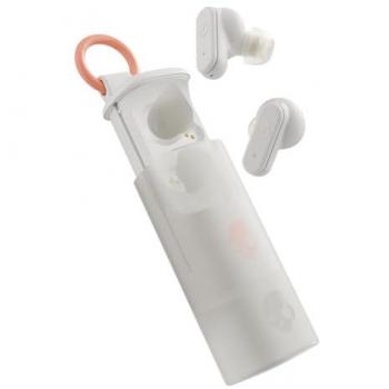 Auriculares Inalámbricos Skullcandy Dime Evo Bluetooth True Wireless, 36 horas de batería, Resistente al sudor, Color Hueso/Naranja