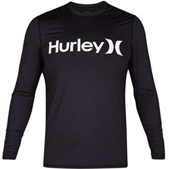 Hurley M One&Only Surf Long Sleeve Camiseta de Manga Larga, Hombre, Negro