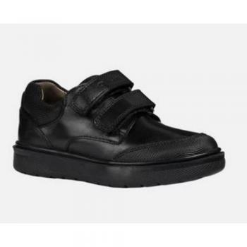 Geox Boys Leather Riddock Touch Fastening Shoe - Black - Size: 1.5 UK