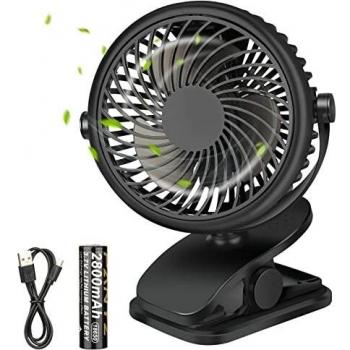 DIAOCARE Ventilador USB,Portátil Mini Ventilador USB Silencioso,3 Velocidades,Recargable 360 Grados de Rotación Ventilador con Clip,Ventilador de Mesa para Cochecito de Bebé/Coche/Viajes/Oficina/Hogar