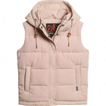 Chaleco acolchado con capucha Everest rosa para mujer de Superdry