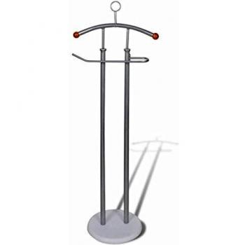 vidaXL Percha de Pie para Abrigos Metal Plateado Perchero Soporte de Ropa