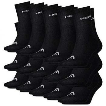 Head Corto Crew Unisex 15er Paquete - negro