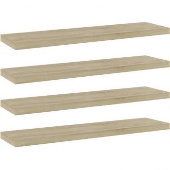 Estantes para librería 4 piezas Sonoma Oak 40x10x1,5 cm Multilayer
