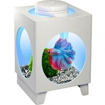 Acuario Tetra Betta Projector, de 1,8 litros, de color blanco