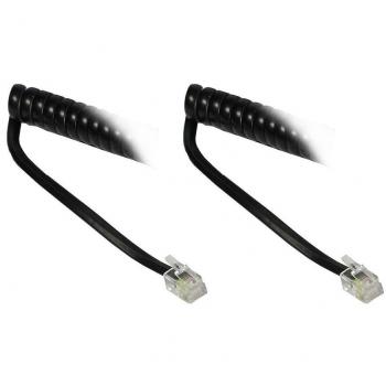 Cable Telefónico Espiral RJ10 2 m Negro - Alcasa THS-02