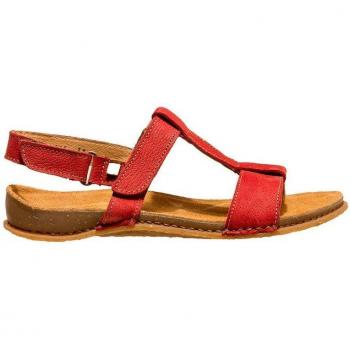 El Naturalista N5816 Panglao Pleasant Tibet - Sandalias Planas de Piel para Mujer con Autocierre, Color Rojo