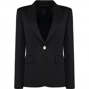 Pinko Women's Signum Single-Breasted Viscose Blazer in Black, Size 40, Color Z99