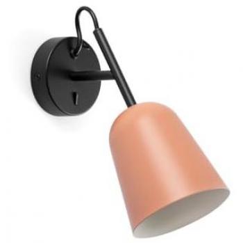 Aplique de pared FARO BARCELONA Studio rosa/negro, acero, Ø 11 cm