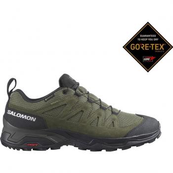 Zapatillas de montaña Salomon X Ward Leather Gore-Tex verde/negro.