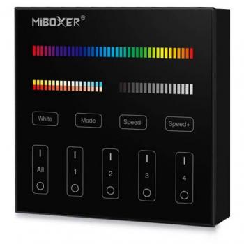Mando 4 zonas RGB+CCT táctil B4 negro, control remoto para sistemas de iluminación LED, regulación RF 2,4GHz