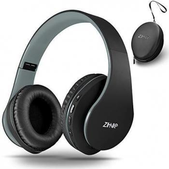 Zihnic Auriculares Bluetooth Inalambricos, Cableados con Micrófono Plegables Estéreo Cascos Inalambricos Bajos Profundos para TV/PC/Teléfonos Celulares, Diadema con Orejeras Confortables