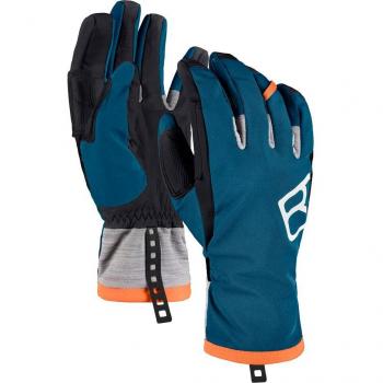 Ortovox Tour Guantes Azul - Guantes de esquí, tamaño M, material aislante, impermeables y transpirables, diseño ergonómico, puños ajustables
