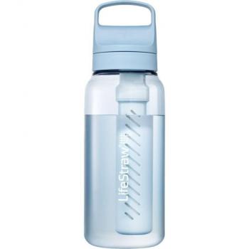 LifeStraw Go Series 1 L Water Bottle w/Filter, Icelandic Blue, 1 Liter, LGV41LBLWW