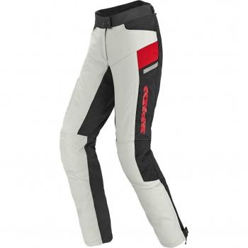 Pantalón de moto Spidi Voyager H2Out para mujer, textil, color rojo-hielo y negro-gris, talla XS
