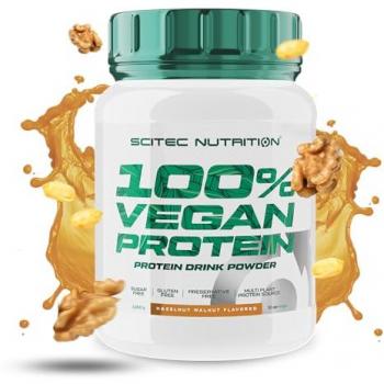 SCITEC Nutrition - 100% Vegan Protein - 1 Kg - Sabor Avellana Nuez, Proteína Vegana, 1000g