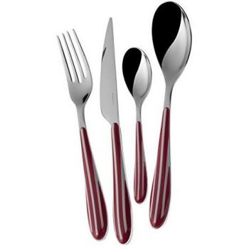 Conjunto de 24 Piezas de Cubiertos Zebra en Acero Inoxidable con Caja Regalo Roja