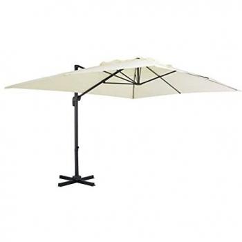 Sombrilla voladiza con poste de aluminio 400x300 cm arena