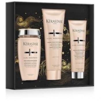 Curl Manifesto Lote De Regalo para Cabello Rizado - Kérastase, incluye champú hidratante, acondicionador nutritivo y crema definidora de rizos, formulado con miel de manuka y ceramidas para
