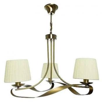 Lámpara Baeza 3xE14 Cuero Satinado con Pantalla Beige 52x52 cm