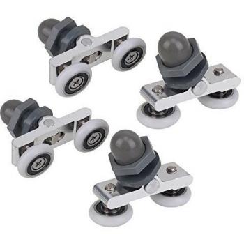 Para mampara de ducha de plástico rodillo guías de ruedas polea 19 mm de diámetro 12 mm cristal 4 unidades