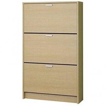 Meka-Block K-303R - Zapatero con 3 compartimentos, 18 pares, color roble claro