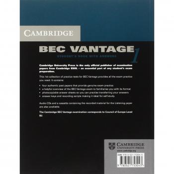 Cambridge BEC Vantage 1: Student's Book with Key and Practice Tests
