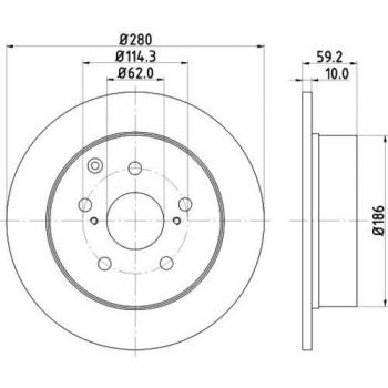Disco de freno Hella PRO 8DD 355 119-121