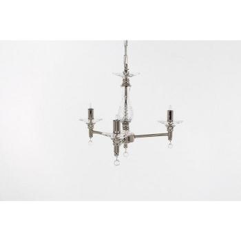 Araña sin pantallas San Nickel 3 bombillas 34cm Impex Lighting Candelabro de 3 brazos de níquel