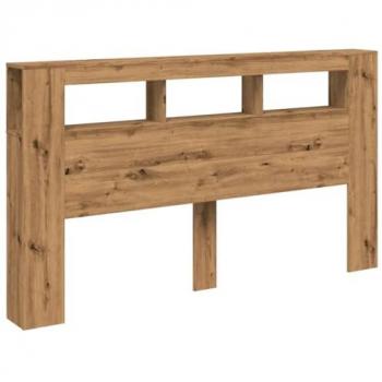 Cabecero LED de Madera Ingenierizada Roble Artisan 180x18,5x103,5 cm