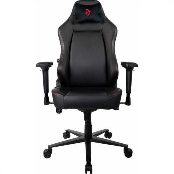 Silla Gaming Arozzi Primo PU Negra con Logo Rojo - Ergonomía, Reposabrazos Ajustables, Ruedas de Alta Calidad, Material PU Resistente, Diseño Moderno