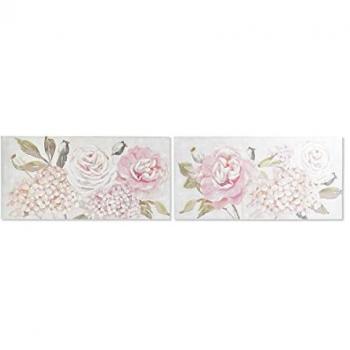 Cuadro DKD Home Decor 120 x 3 x 60 cm Flores Shabby Chic (2 Unidades)