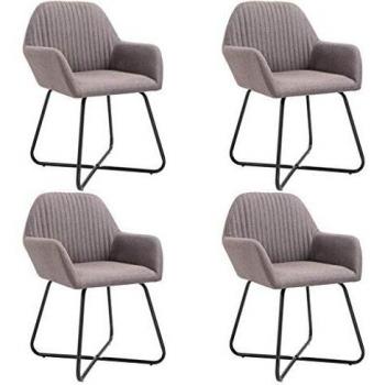 Taupe Fabric Dining Chairs Set of 4