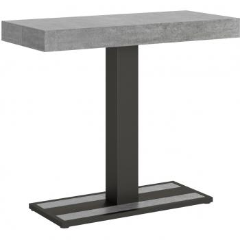 Consola extensible 90x40/196 cm Capital Small Cemento con estructura Antracita