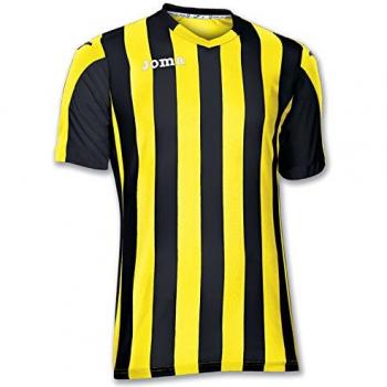 Joma Copa Camiseta de Equipación de Manga Corta, Hombre, Amarillo/Negro, L