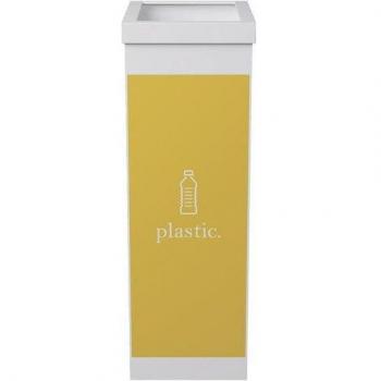 Contenedor Papelera de Reciclaje Paperflow con Tapa de Poliestireno para Plásticos, Capacidad 60 Litros, Dimensiones 76 x 36.3 x 26.3 cm, Color Blanco