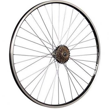 Rueda trasera de bicicleta de 28 pulgadas ZAC19 con piñón libre de 6 velocidades en color negro