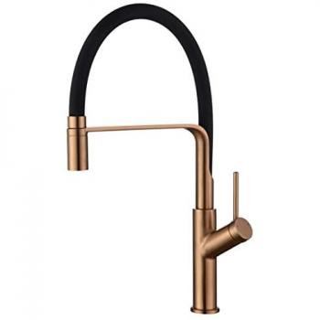 Grifo de cocina monomando para fregadero flexible elegante y resistente Serie SENA Oro Rosa Cepillado GCE022/ORC