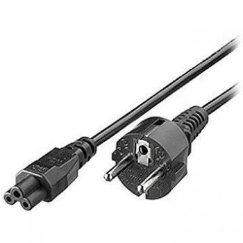 3Go CTREBOL - Cable de Alimentación con Conectores CEE7/7 Macho a IEC C5, Color Negro