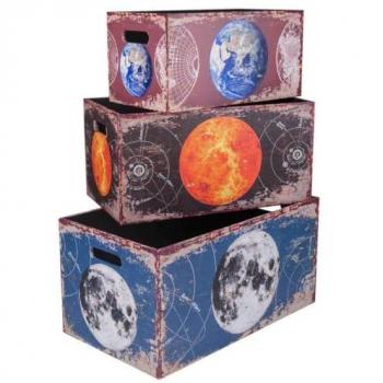 Cestos de madera y canvas set 3 piezas Alexandra House