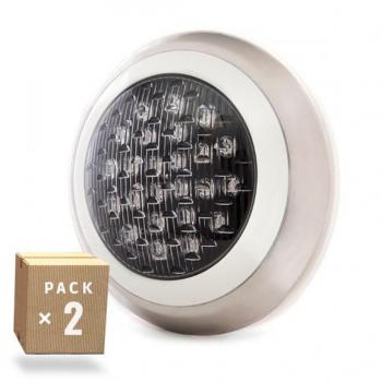 Pack 2 Focos Piscina LED 24W 4200K Superficie Ø300mm Blanco Natural LED 40.000H [KD-FPS-63-24W-W-PK2-AP]