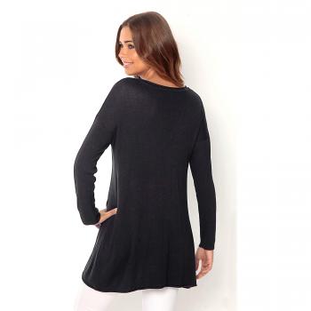 VENCA Jersey con Bolsillo de plastrón Mujer by Vencastyle - 274106,Negro,S