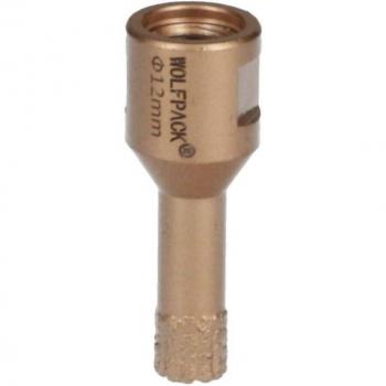 Wolfpack Corona de Diamante para Amoladora 12mm - Herramienta Profesional de Corte Seco con Conexión Rosca M14