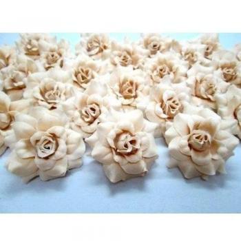 (100) de rosas crema de cabeza 4,45 cm flores artificiales cabezas de suministros florales al por mayor cantidad de flores de la boda accesorios nupciales marca de pelo vinchas vestido